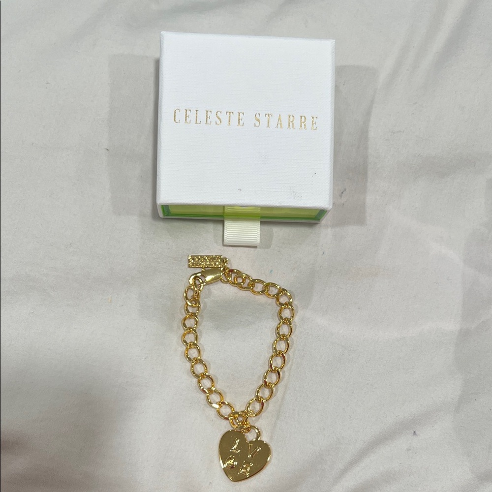 Gold Heart Charm Bracelet
